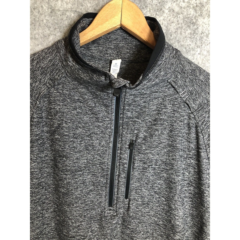 Lululemon Shirt L Gray Surge Warm Shield 1/2 Zip Pullover Performance Stretch